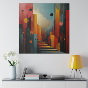 Abstract Stairs Wall Art | Square Matte Canvas