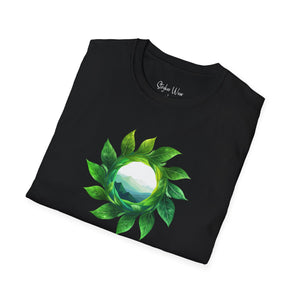 Leaves & Mountains Art | Unisex Softstyle T-Shirt