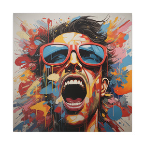 Man Yelling  Pop Wall Art | Square Matte Canvas