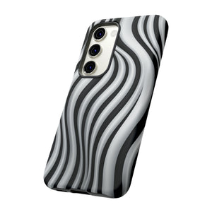 Funky Lines Black and White | iPhone, Samsung Galaxy, and Google Pixel Tough Cases