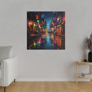 Colorful City Street | Wall Art | Matte Canvas