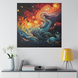 Fiery Swirls Wall Art | Square Matte Canvas