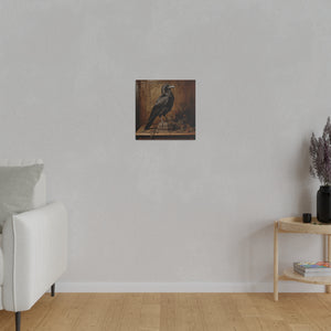 Raven on s Writing Desk Wall Art | Square Matte Canvas