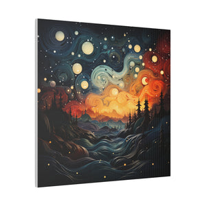 Swirling Night Wall Art | Square Matte Canvas