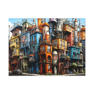 Painted City Block | Horizontal Matte Canvas