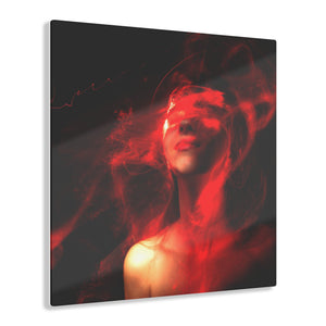 Lady in Red Art Acrylic Prints