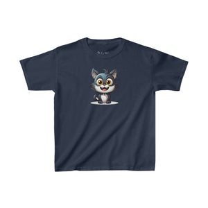 Happy Cartoon Kitty | Kids Heavy Cotton™ Tee