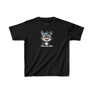 Happy Cartoon Kitty | Kids Heavy Cotton™ Tee