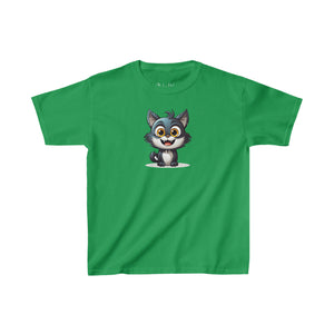 Happy Cartoon Kitty | Kids Heavy Cotton™ Tee