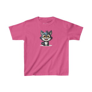 Happy Cartoon Kitty | Kids Heavy Cotton™ Tee