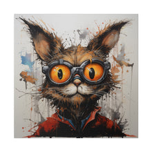 Load image into Gallery viewer, Funky Professor Cat Wall Art | Square Matte Canvas