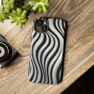 Funky Lines Black and White | iPhone, Samsung Galaxy, and Google Pixel Tough Cases