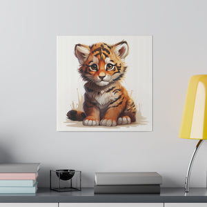 Tiger Cub Wall Art | Square Matte Canvas