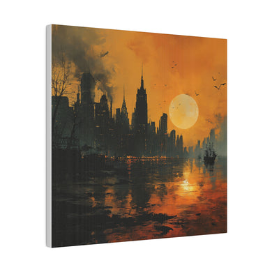 Gothic City Wall Art | Square Matte Canvas