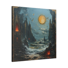 Load image into Gallery viewer, Gothic Beach at Night Wall Art | Square Matte Canvas