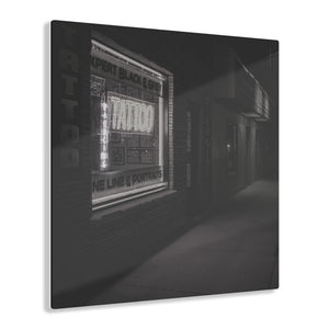 Tattoo Parlor at Night Black & White with Color Acrylic Prints