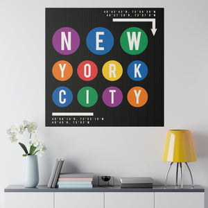 NYC Metro Colors Wall Art | Square Matte Canvas