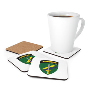 U.S. Army Civil Affairs & Psychological Operations Command (USACAPOC) Patch Corkwood Coaster Set