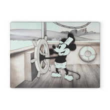 Load image into Gallery viewer, Steamboat Willie Glass Cutting Board