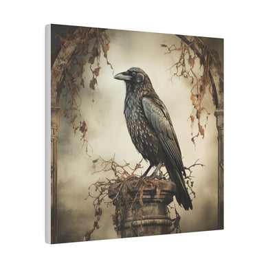 Gothic Raven Wall Art | Square Matte Canvas