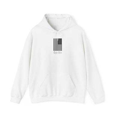 Black & White American Flag | Unisex Heavy Blend™ Hooded Sweatshirt