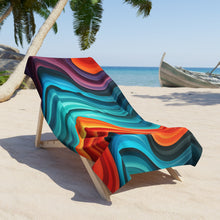 Load image into Gallery viewer, Colorful Wavy Lines Beach Towel