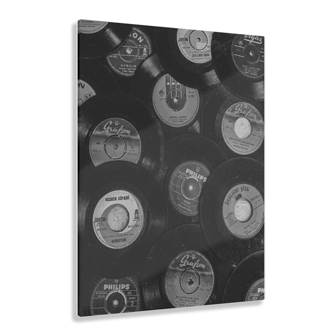 Vintage Record Vibes Black & White Acrylic Prints