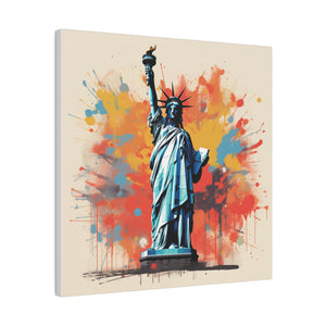 Lady Liberty Pop Wall Art | Square Matte Canvas