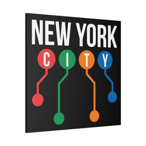NYC Metro Lines Wall Art | Square Matte Canvas