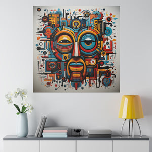 Abstract Colorful Tribal Wall Art | Square Matte Canvas