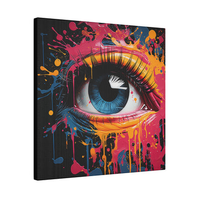 Splatter Paint Eye Wall Art | Square Matte Canvas