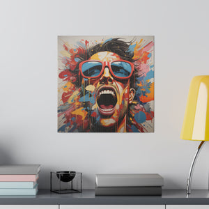 Man Yelling  Pop Wall Art | Square Matte Canvas