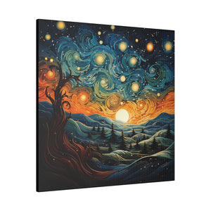 Swirling Stars Wall Art | Square Matte Canvas