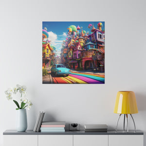 Fantasy Town Wall Art | Square Matte Canvas