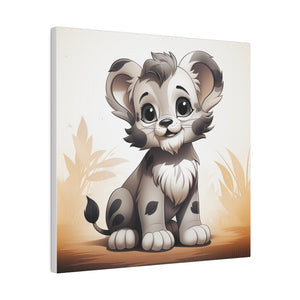 Happy Lion Cub | Matte Canvas