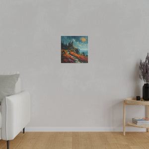 Castle on a Cliff Wall Art | Square Matte Canvas