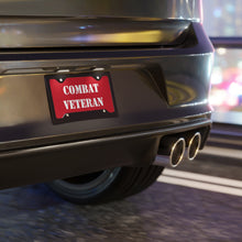 Load image into Gallery viewer, Combat Veteran Red Vanity Plate