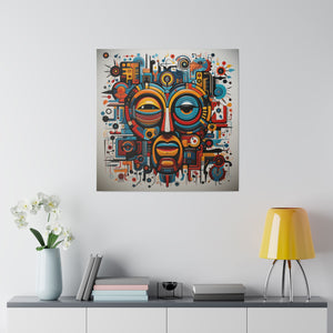 Abstract Colorful Tribal Wall Art | Square Matte Canvas