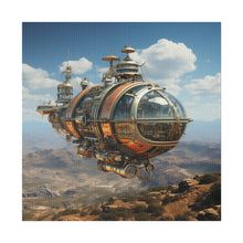 Load image into Gallery viewer, Steampunk Airship Wall Art | Square Matte Canvas