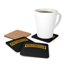 Load image into Gallery viewer, U.S. Army 173rd Airborne Yellow Tab Corkwood Coaster Set