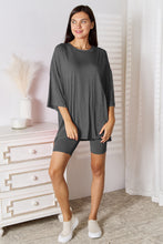 Load image into Gallery viewer, Basic Bae Full Size Soft Rayon Three-Quarter Sleeve Top and Shorts Set