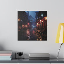 Load image into Gallery viewer, City Alley at Night Wall Art | Matte Canvas