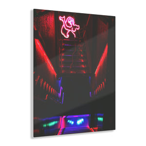 Stairway Neon Lights Acrylic Prints