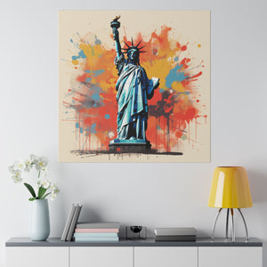 Lady Liberty Pop Wall Art | Square Matte Canvas