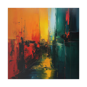 Abstract Hallway Wall Art | Square Matte Canvas