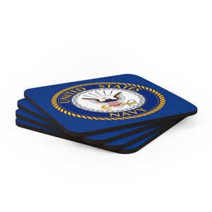 U.S. Navy Emblem Corkwood Coaster Set