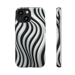 Funky Lines Black and White | iPhone, Samsung Galaxy, and Google Pixel Tough Cases