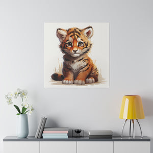 Tiger Cub Wall Art | Square Matte Canvas