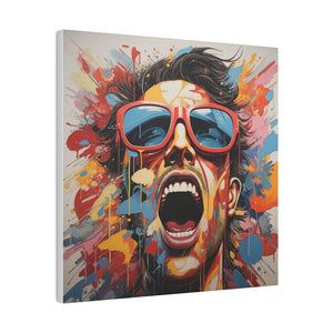 Man Yelling  Pop Wall Art | Square Matte Canvas