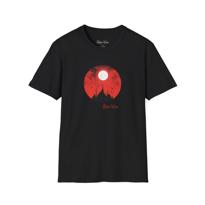 Spooky Mountains & Red Sky | Unisex Softstyle T-Shirt
